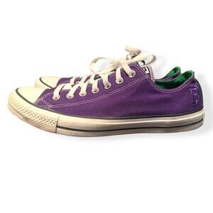 Converse All Star Men’s‎ Purple Canvas Low-Top Sneakers With Green Stripe Sz 11